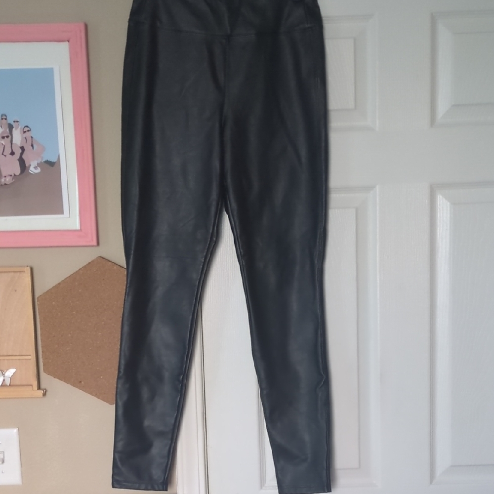 GAP Sleek Black Faux Leather Pants